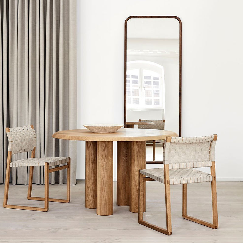 Solid Wood Dining Table Modern Round Dining Room Table for Home