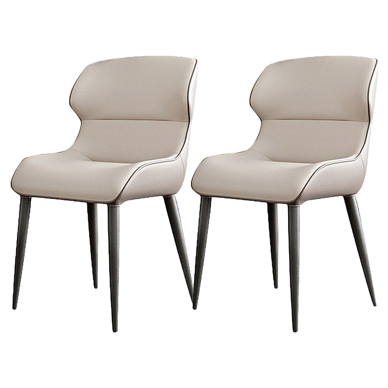 Contemporary Dining Chairs Wingback Dining Arm Side Chair with Metal Legs
