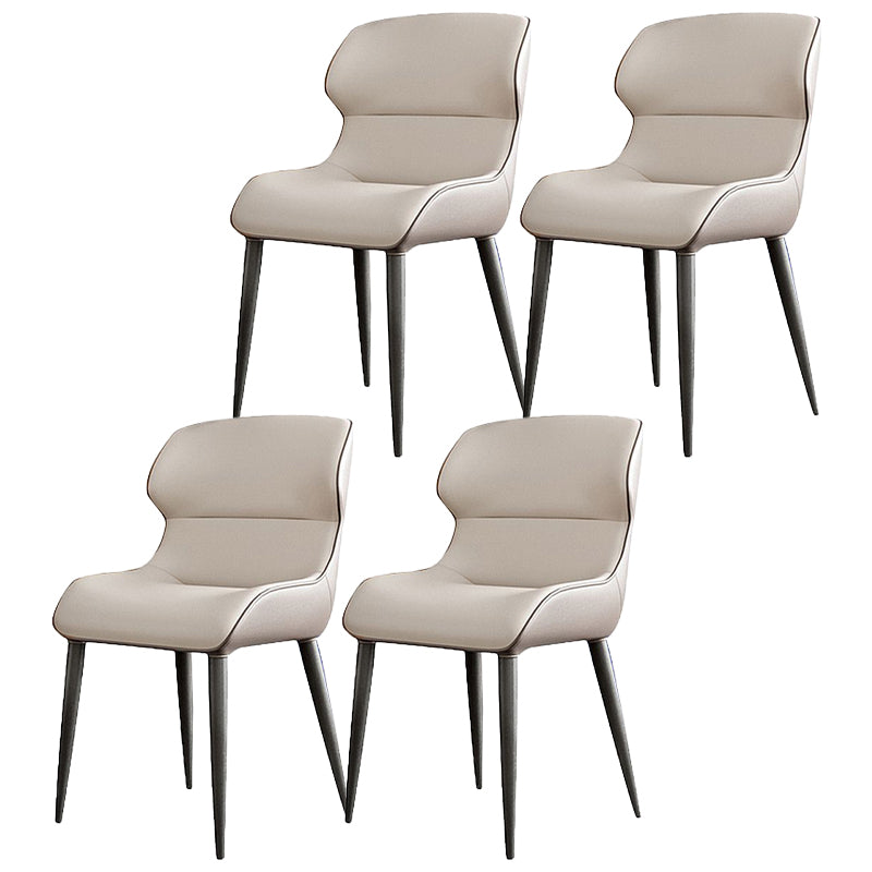 Contemporary Dining Chairs Wingback Dining Arm Side Chair with Metal Legs
