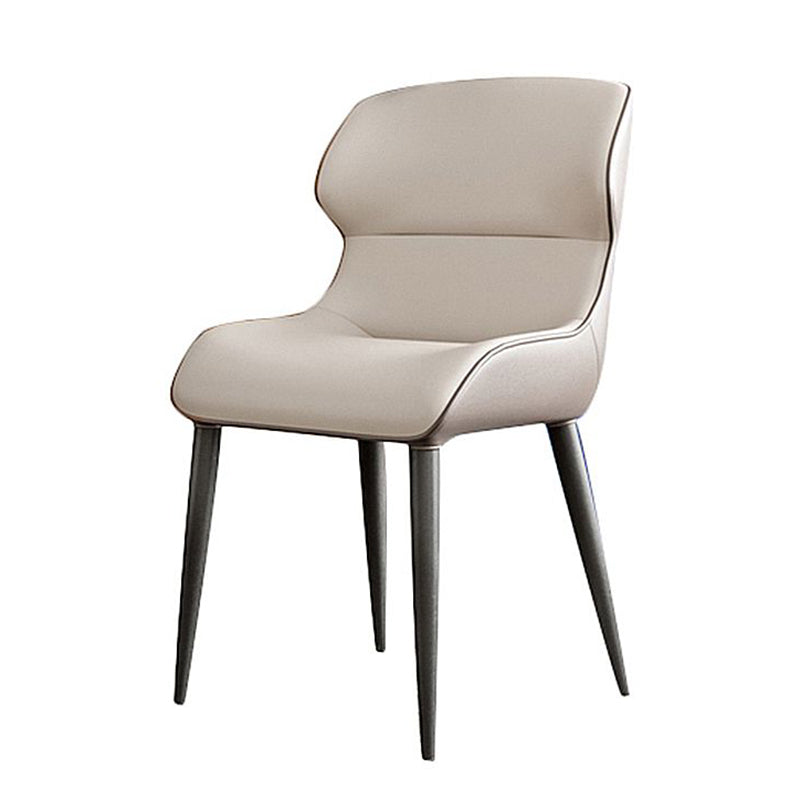 Contemporary Dining Chairs Wingback Dining Arm Side Chair with Metal Legs