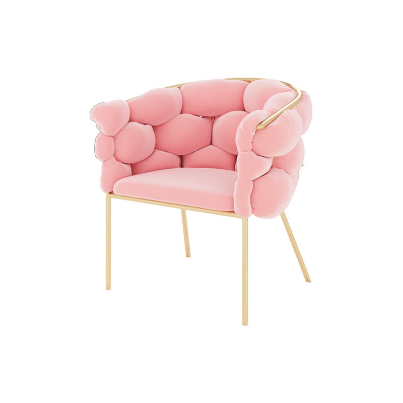 Nordic Design Armless Chair Velvet Solid Back Dining Chairs for Home