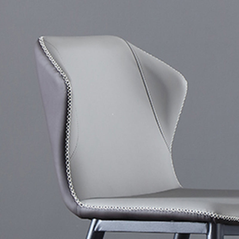 Faux Leather Dining Chairs Industrial Wingback Armless Dining Chair