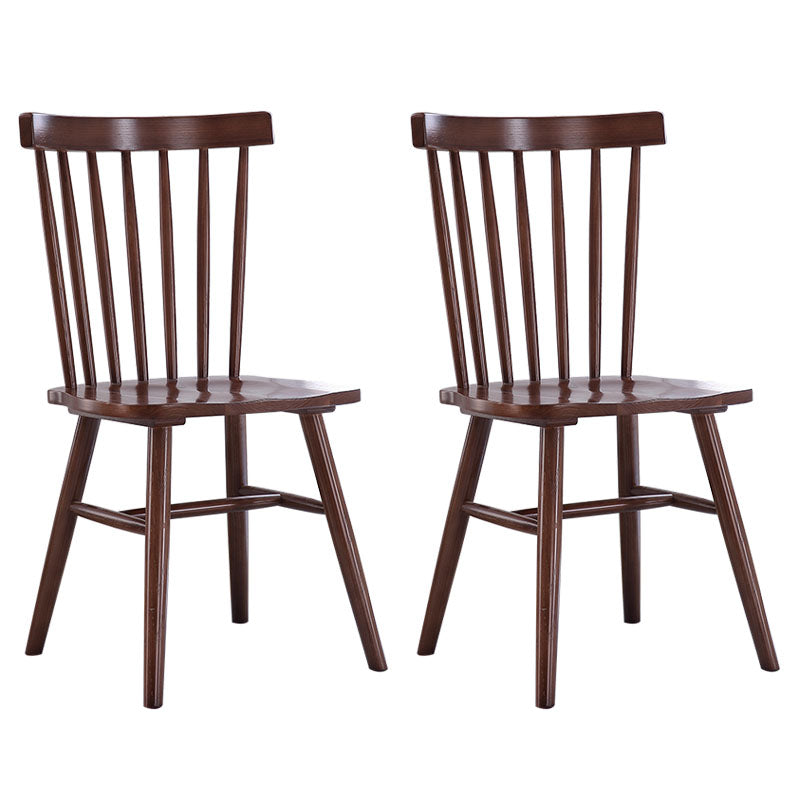 Contemporary Slat Back Dining Chair Wood Dining Armless Side Chair