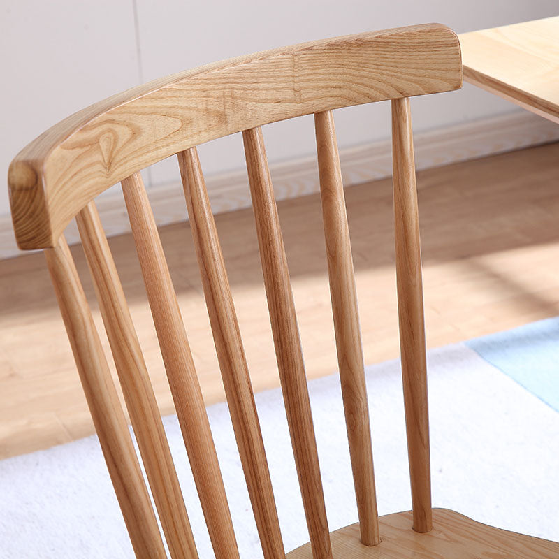 Contemporary Slat Back Dining Chair Wood Dining Armless Side Chair