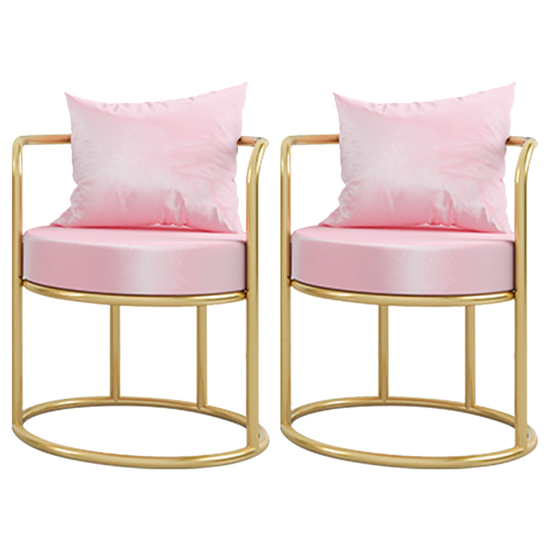 Glam Velvet Arm Dining Chairs Metal Dining Chair for Home Use