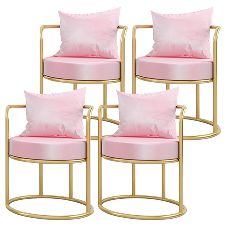 Glam Velvet Arm Dining Chairs Metal Dining Chair for Home Use