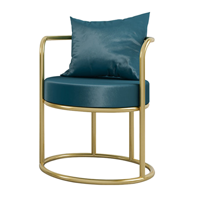 Glam Velvet Arm Dining Chairs Metal Dining Chair for Home Use