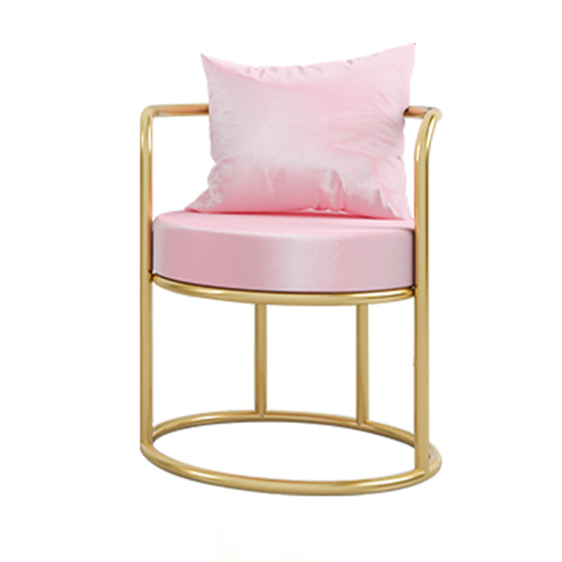 Glam Velvet Arm Dining Chairs Metal Dining Chair for Home Use