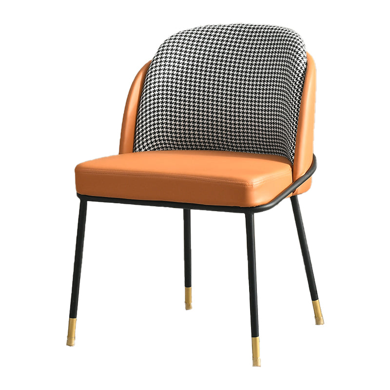 Upholstered Dining Chairs Nordic Style Armless Solid Back Chairs for Home