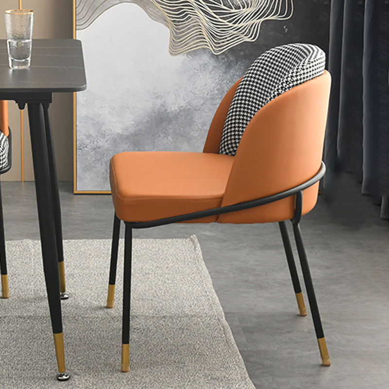 Upholstered Dining Chairs Nordic Style Armless Solid Back Chairs for Home