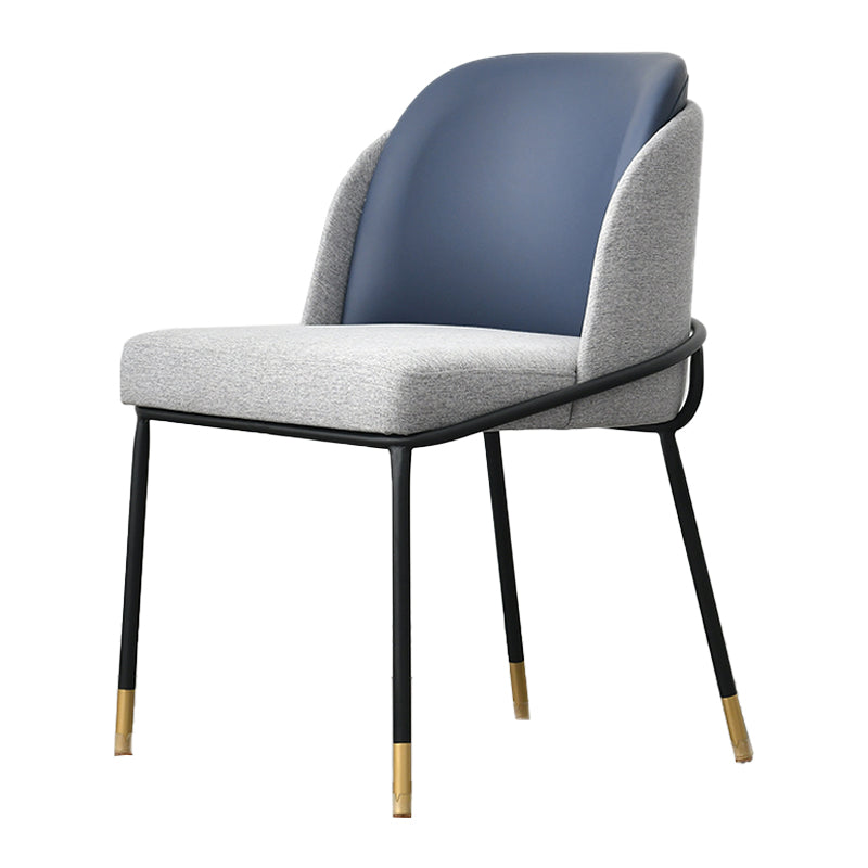 Upholstered Dining Chairs Nordic Style Armless Solid Back Chairs for Home