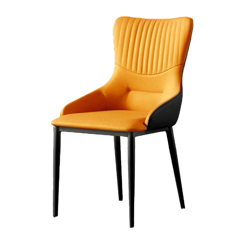 Contemporary Kitchen Chairs Dining Arm Side Chairs with Metal Legs