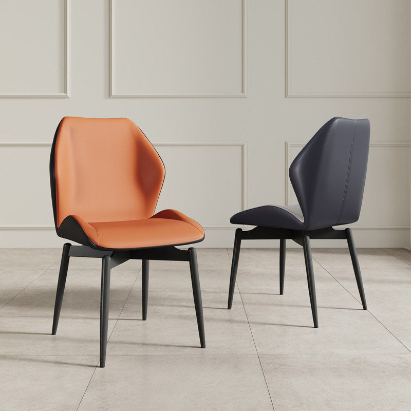 Contemporary Kitchen Arm Chairs Wingback Side Side Chair with Metal Legs