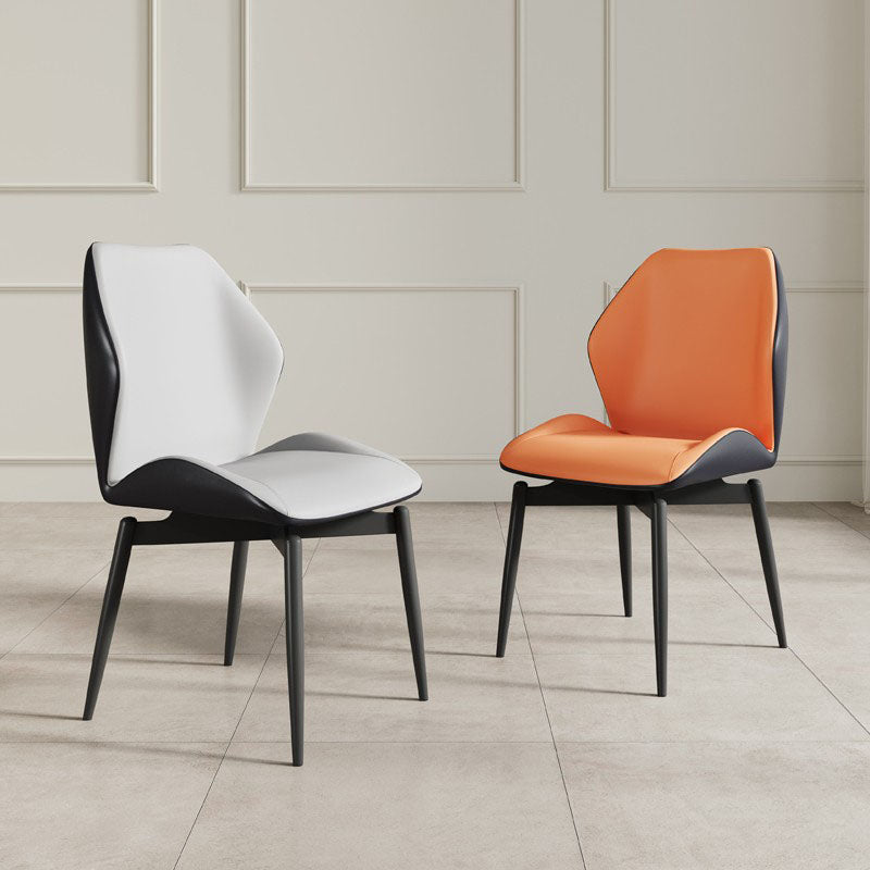 Contemporary Kitchen Arm Chairs Wingback Side Side Chair with Metal Legs