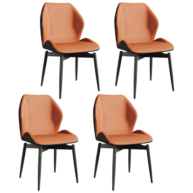 Contemporary Kitchen Arm Chairs Wingback Side Side Chair with Metal Legs