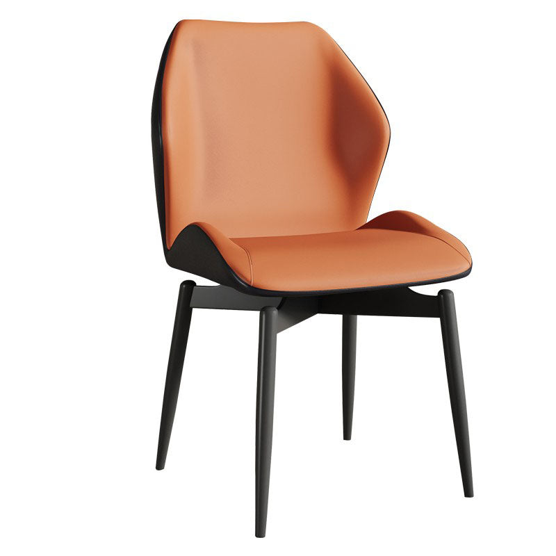 Contemporary Kitchen Arm Chairs Wingback Side Side Chair with Metal Legs