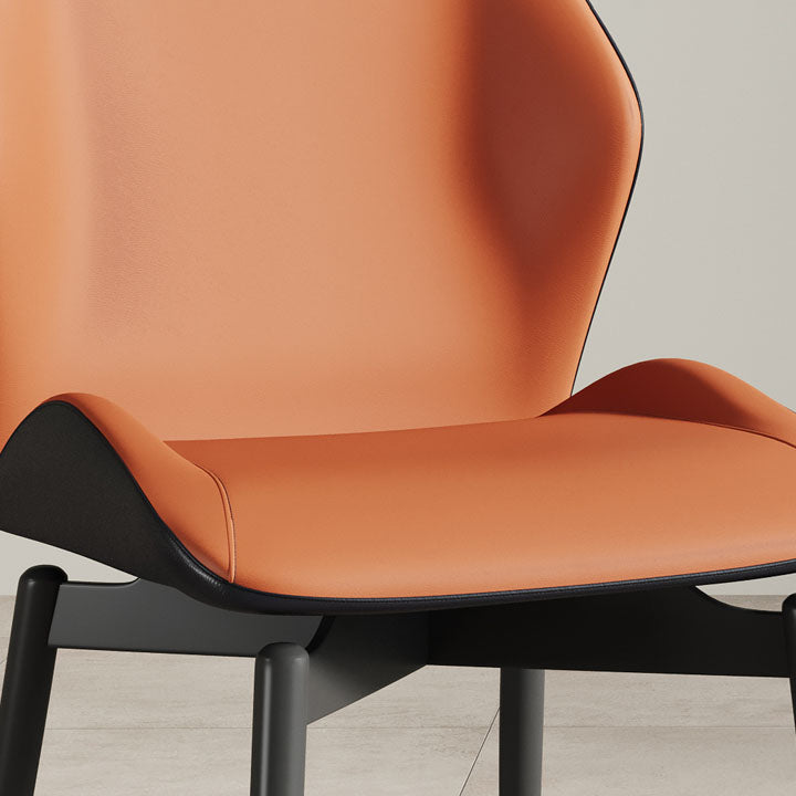 Contemporary Kitchen Arm Chairs Wingback Side Side Chair with Metal Legs