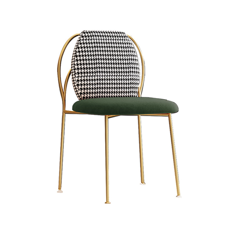 Fabric Dining Side Chair Nordic Style Solid Back Armless Dining Chair
