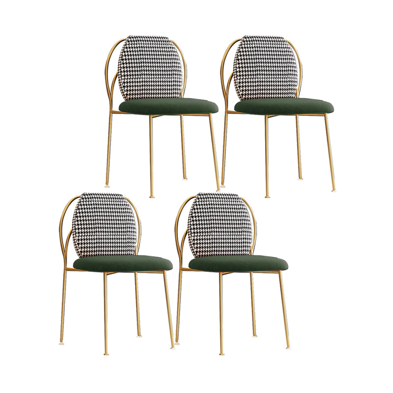 Fabric Dining Side Chair Nordic Style Solid Back Armless Dining Chair