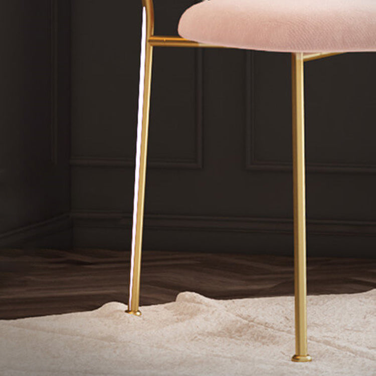 Fabric Dining Side Chair Nordic Style Solid Back Armless Dining Chair