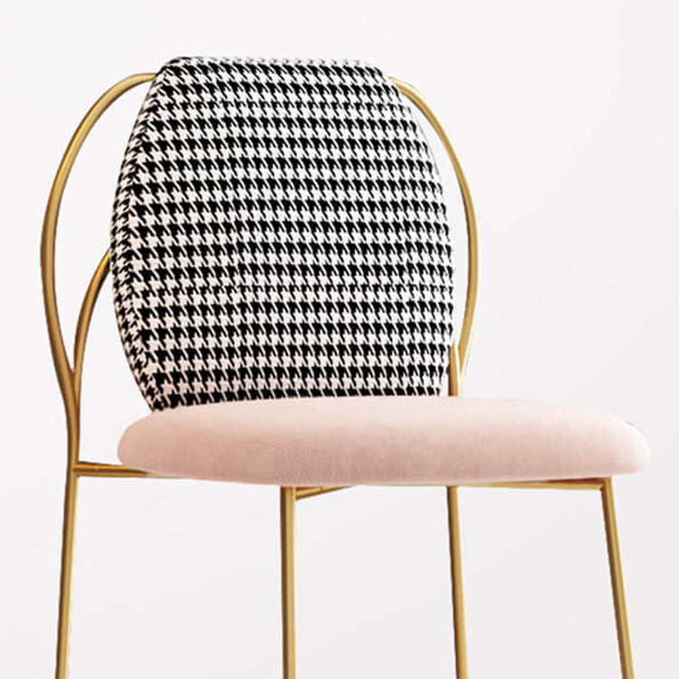 Fabric Dining Side Chair Nordic Style Solid Back Armless Dining Chair