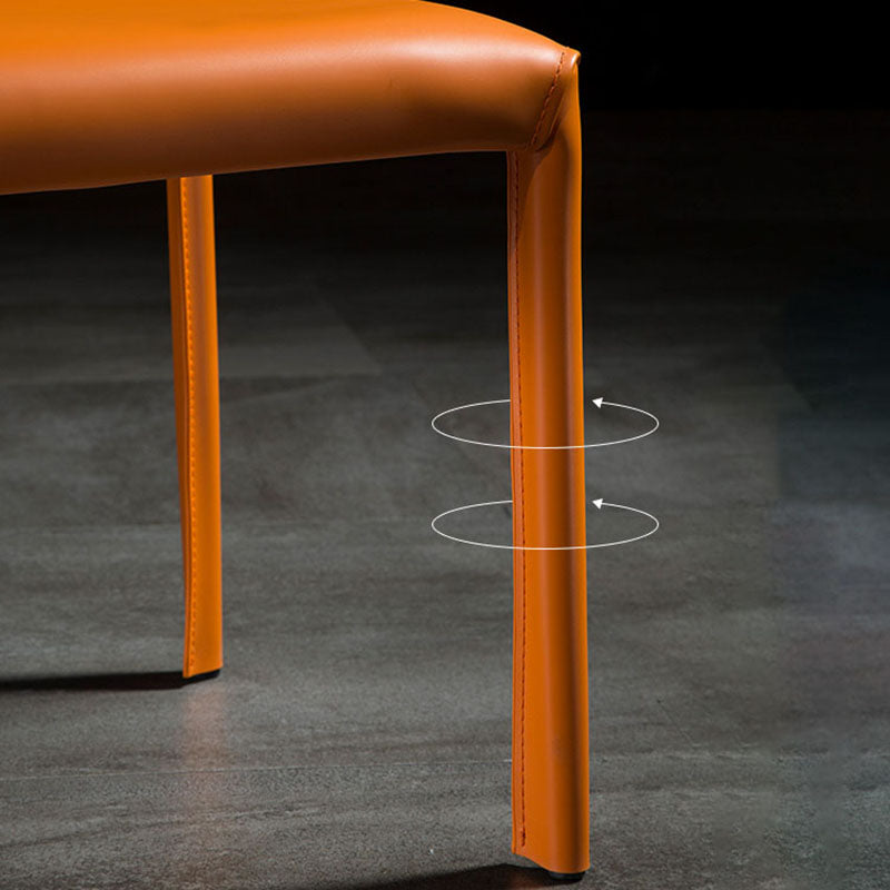 Modern Leather Dining Room Chair Armless Wingback Side Chair