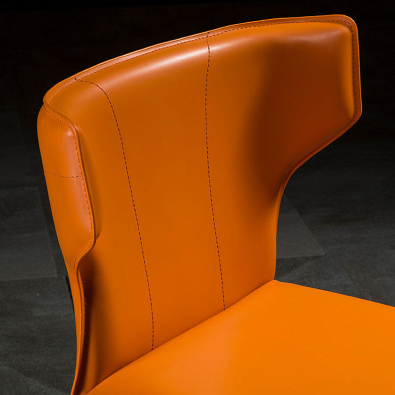 Modern Leather Dining Room Chair Armless Wingback Side Chair