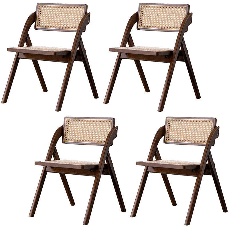 Contemporary Kitchen Chairs Dining Open Back Armless Side Chair with Wooden Legs