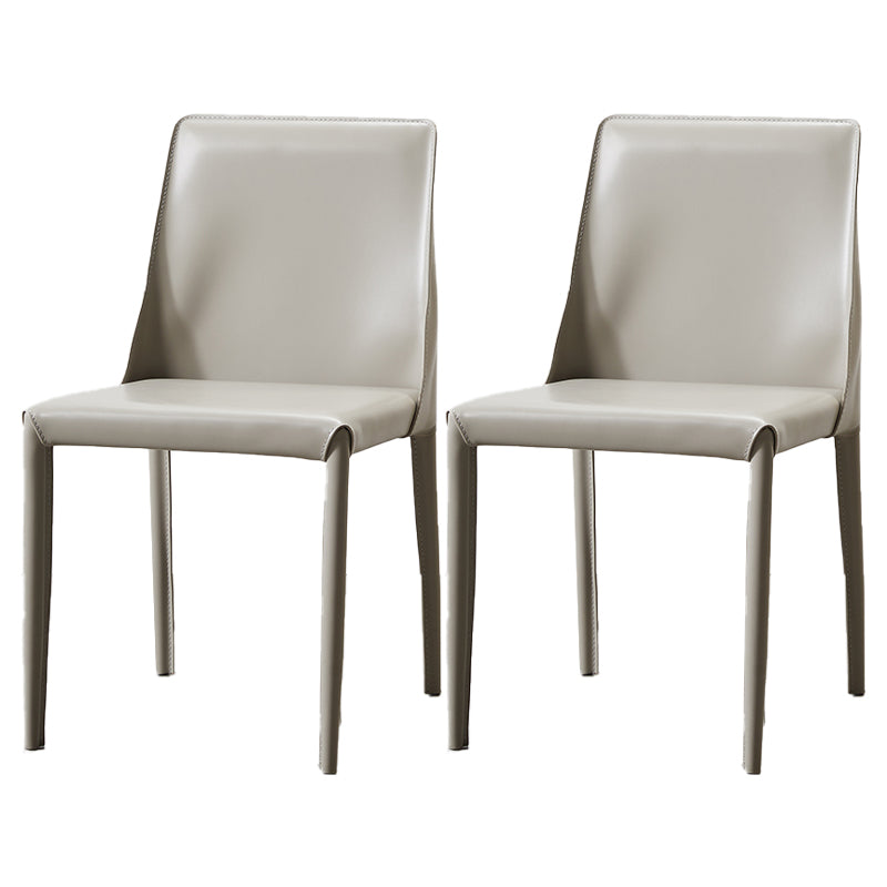 Contemporary Leather Armless Dining Chair Metal Dining Room Chairs for Home Use