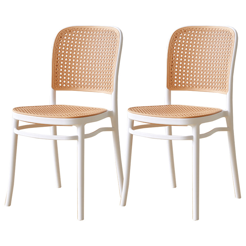 Contemporary Style Kitchen Chairs Dining Armless Side Chairs with Plastic Legs