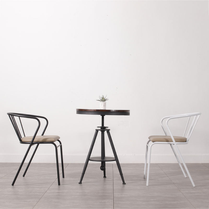 Contemporary Chairs Dining Arm Windsor Back Side Chairs with Metal Legs for Kitchen