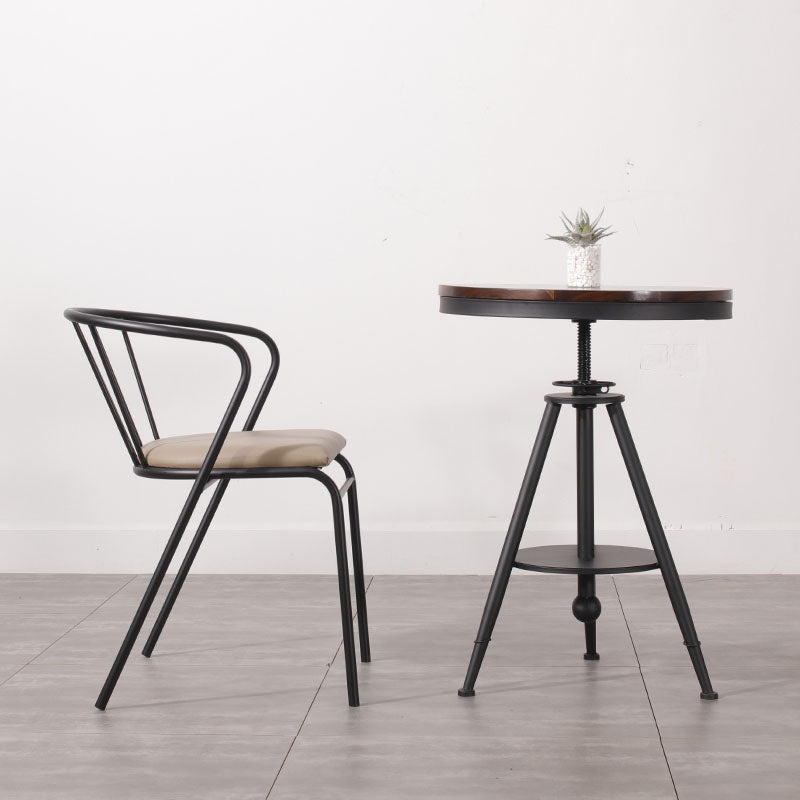 Contemporary Chairs Dining Arm Windsor Back Side Chairs with Metal Legs for Kitchen