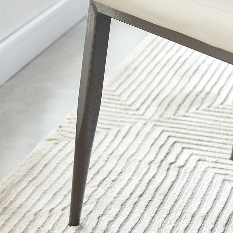 Modern Restaurant Solid Back Chair Matte Finish Leather Dining Chair