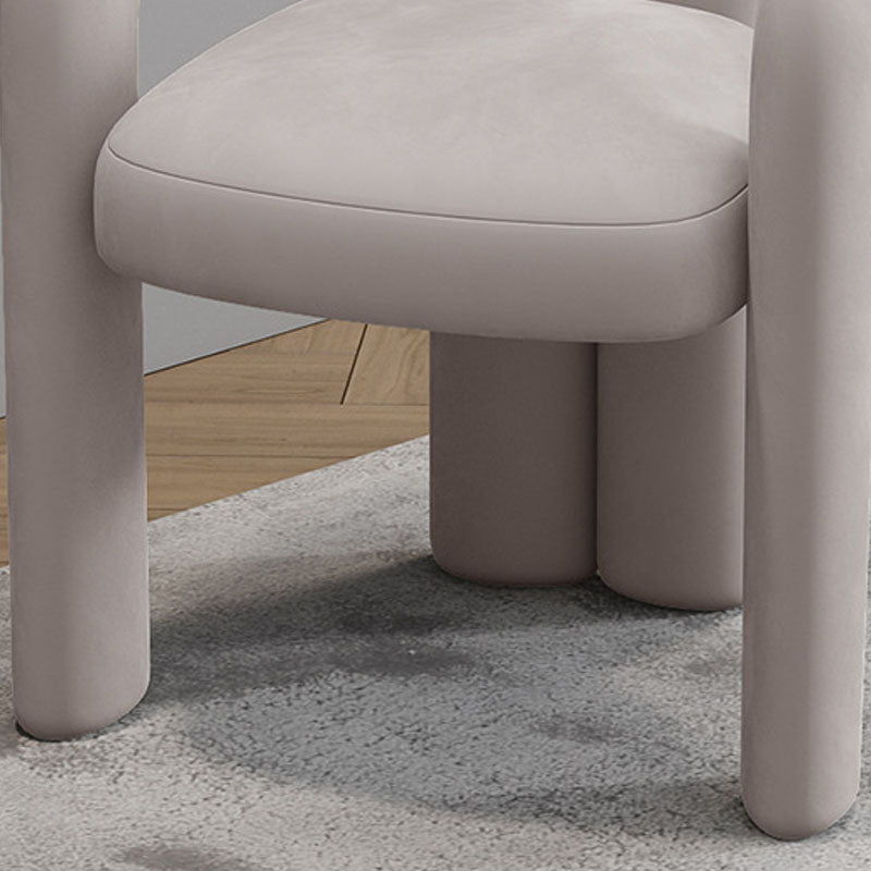 Designer Home Open Arm Chair Velvet Matte Finish Dining Chair