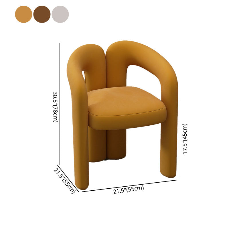 Designer Home Open Arm Chair Velvet Matte Finish Dining Chair
