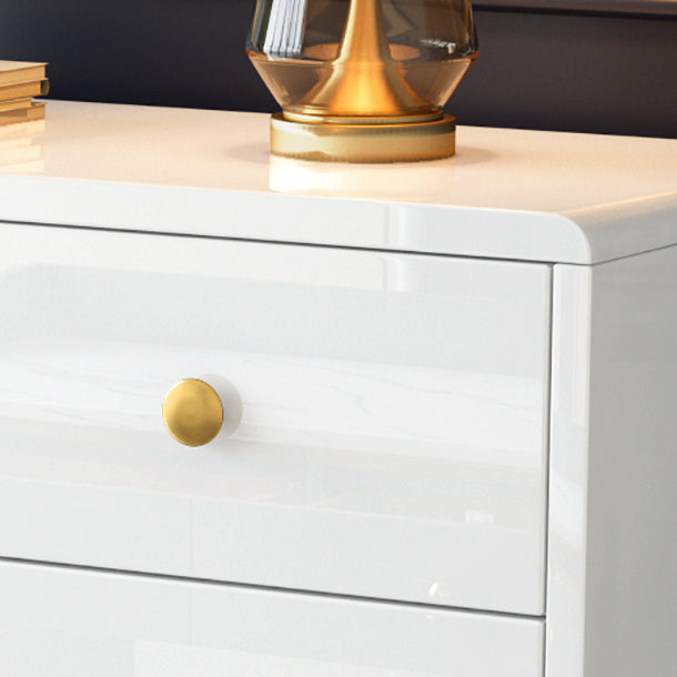 White-gold Buffet Table Wood Glam Style Kitchen Table for Dinning Room