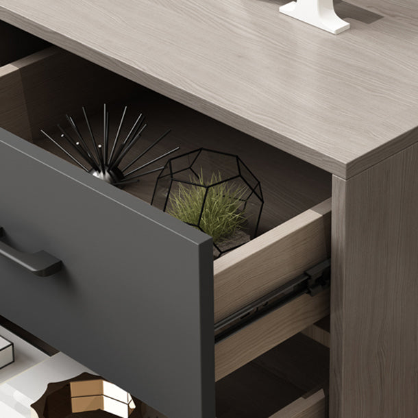 Gray Buffet Table Wood Multi Drawer Modern Style Buffet Table for Living Room