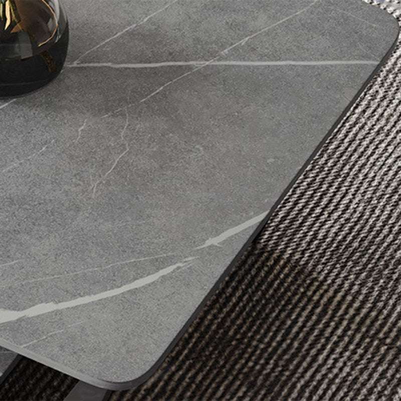 Rectangular Abstract Base Slate Glam Style with Storage Shelf Coffee Table