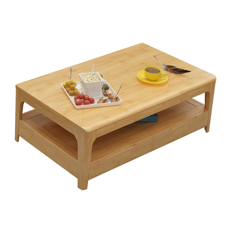Rectangular/square 4 Legs Base Solid Wood Table Nordic Style Coffee Table