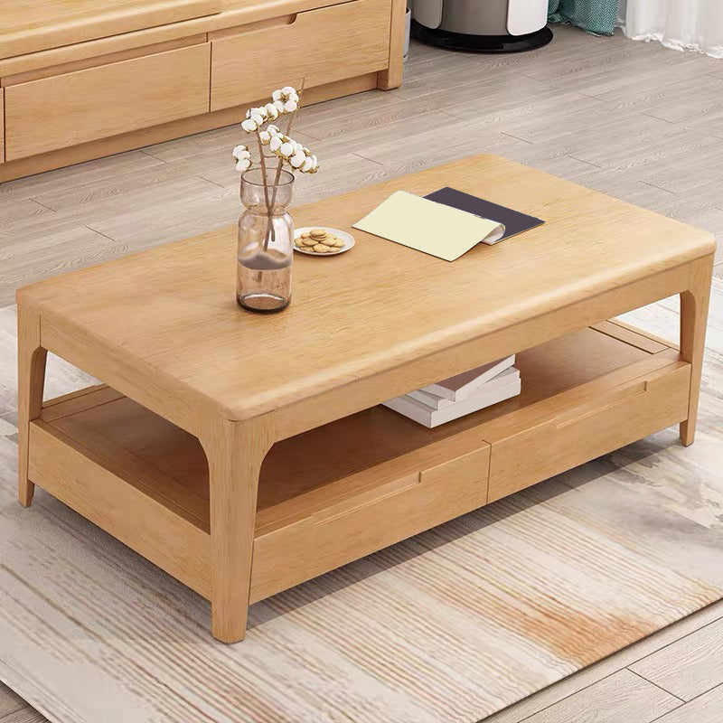 Rectangular/square 4 Legs Base Solid Wood Table Nordic Style Coffee Table