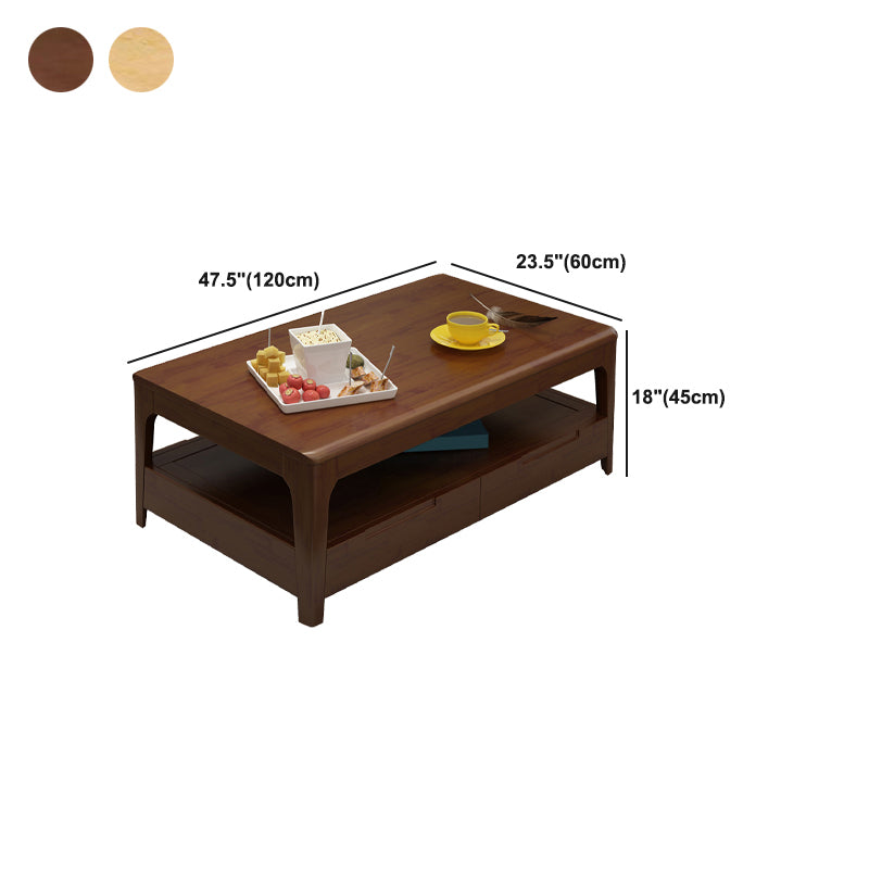 Rectangular/square 4 Legs Base Solid Wood Table Nordic Style Coffee Table