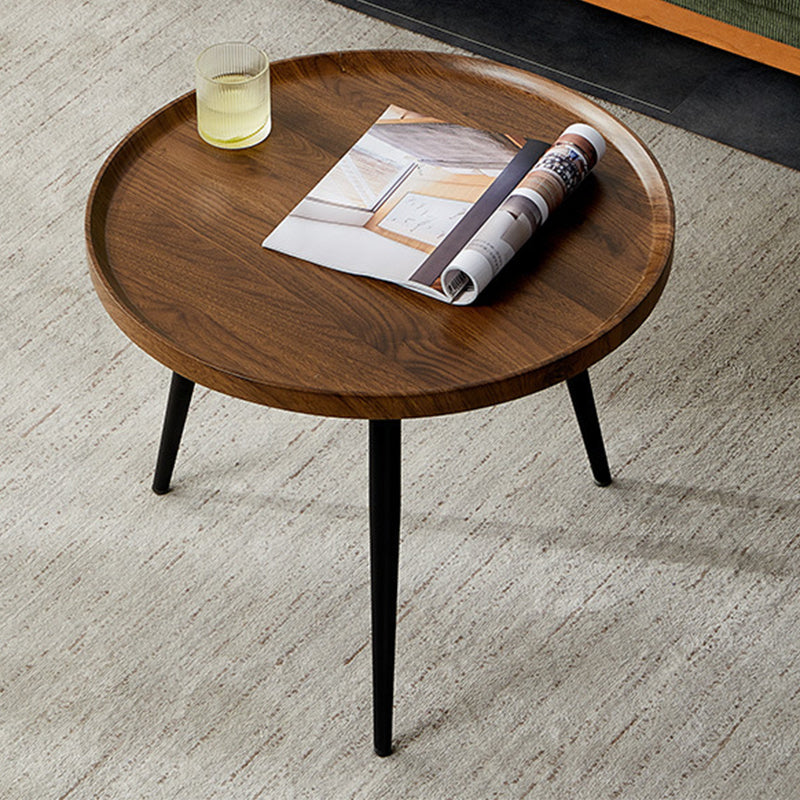 Round/oval Black Metal 3/4 Leg Base Design Wood Table Panel Coffee Table