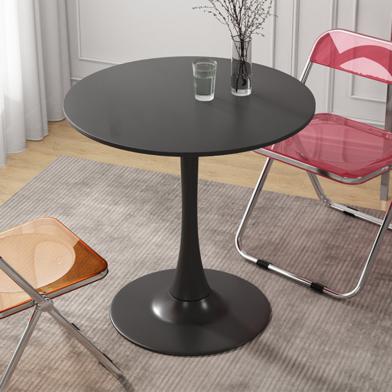 Pedestal Coffee Table Wood Round Coffee Table for Living Room