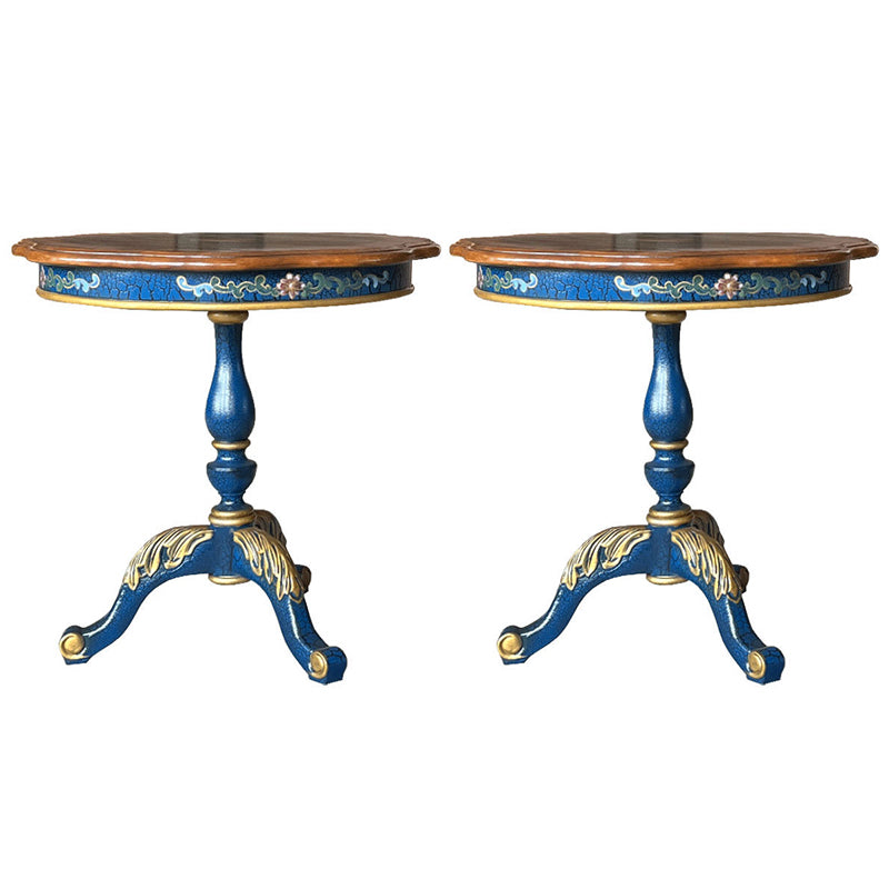 Traditional Style Round Solid Wood Table with 3 Legs Base Side Table