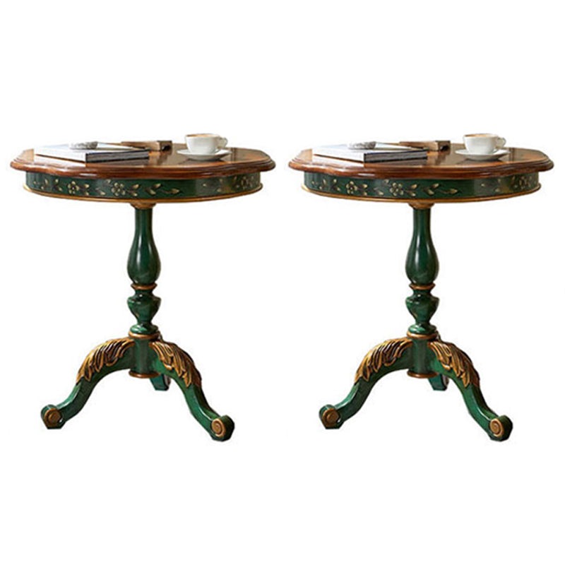 Traditional Style Round Solid Wood Table with 3 Legs Base Side Table