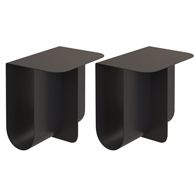 Mid-century Modern Style Rectangular Metal Table with Abstract Base Side Table
