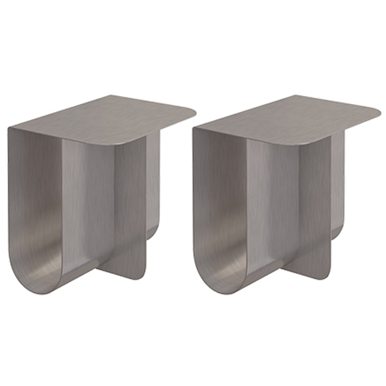 Mid-century Modern Style Rectangular Metal Table with Abstract Base Side Table