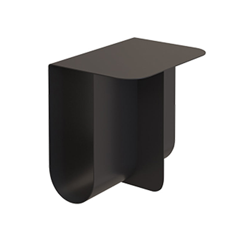 Mid-century Modern Style Rectangular Metal Table with Abstract Base Side Table