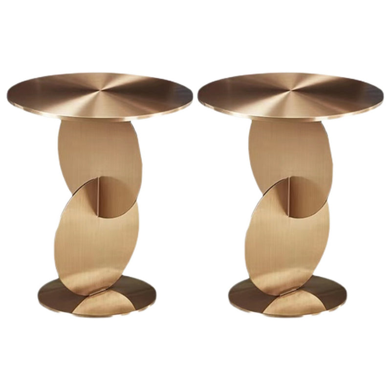 Mid-century Modern Style Pedestal Base Metal Table Round Side Table