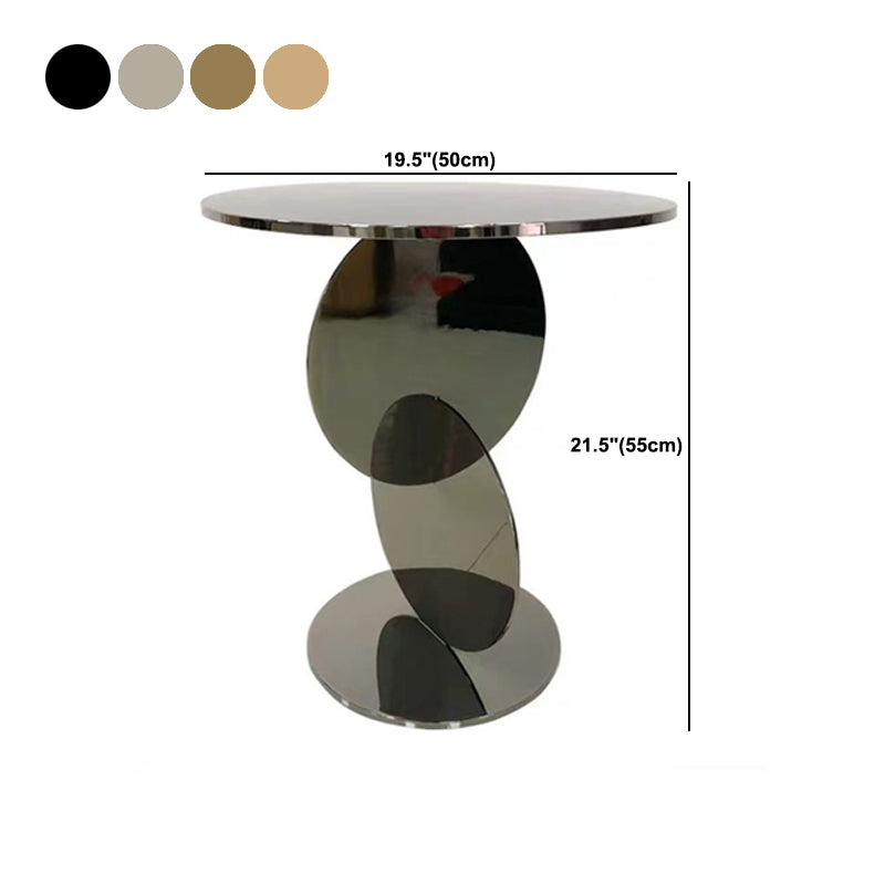 Mid-century Modern Style Pedestal Base Metal Table Round Side Table